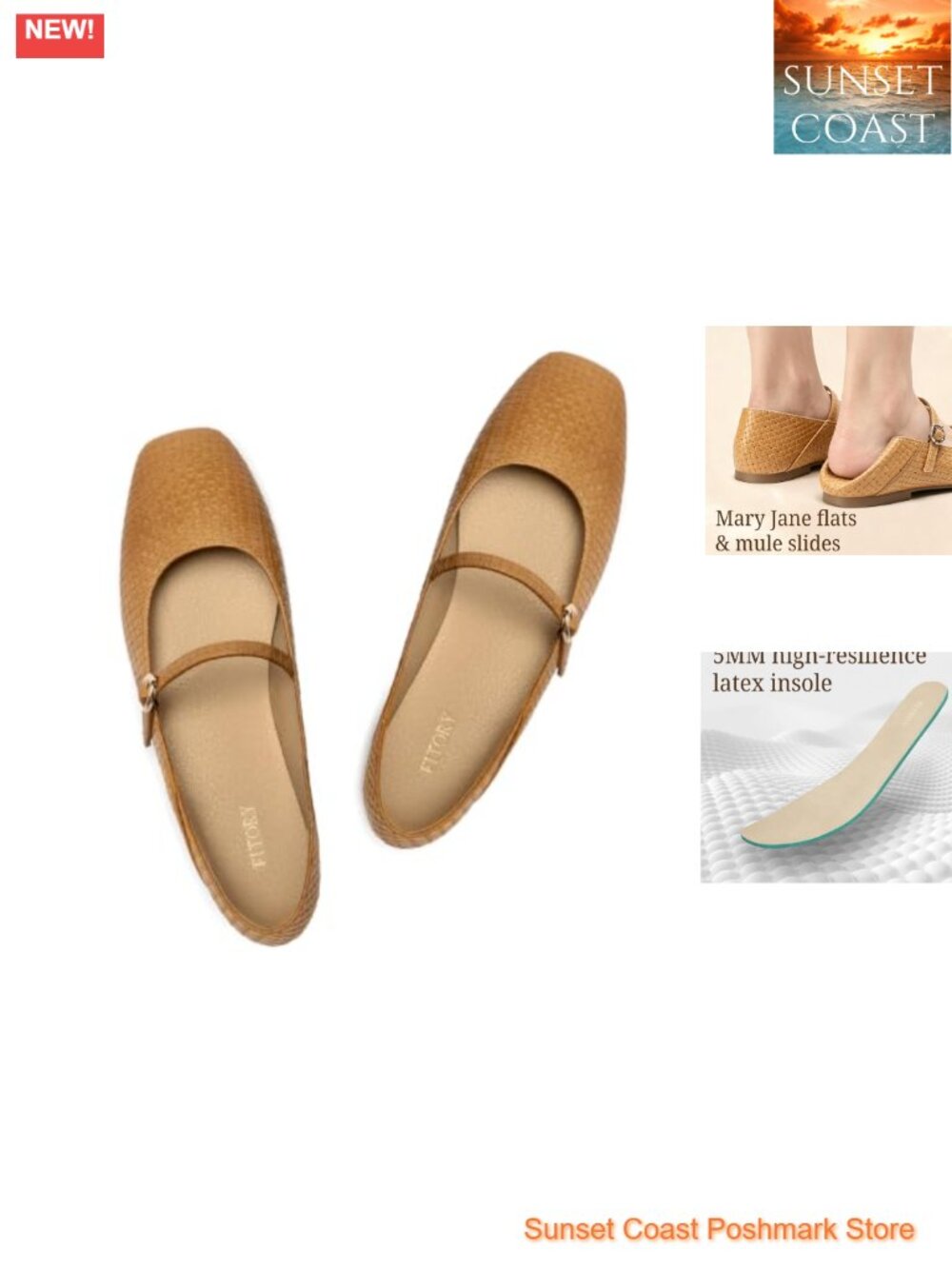 Convertible Mary Jane Flats Women Comfortable Work Shoes Foldable